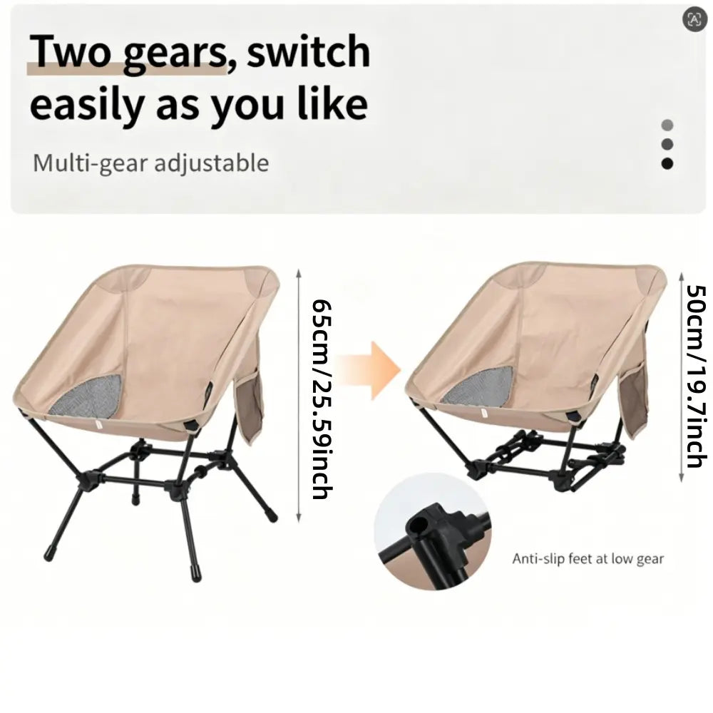 Folding Camping Chair, Lightweight Foldable Chair, Portable Lightweight Moon Chair with Carry Bag, Compact Outdoor Chair for Camping, Hiking & Picnic