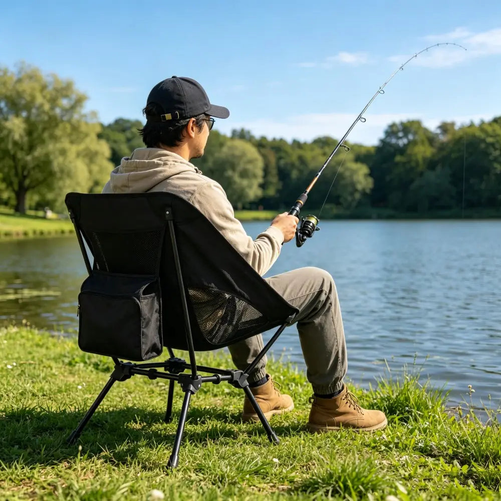 Folding Camping Chair, Lightweight Foldable Chair, Portable Lightweight Moon Chair with Carry Bag, Compact Outdoor Chair for Camping, Hiking & Picnic