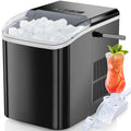 Bullet Ice Machine - Portable Compact Countertop Maker, Self-Cleaning, Quick-Freeze, 26.5Lbs/Day Production, 9 Cubes in 6 Mins, 2 Cube Sizes, Includes Ice Scoop & Storage Basket