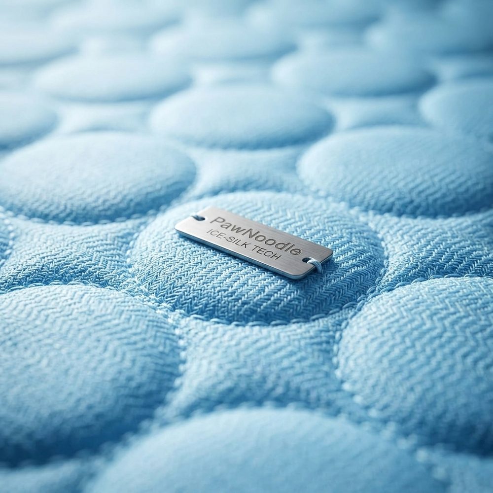 Close-up of the PawNoodle ice-silk cooling-mat texture