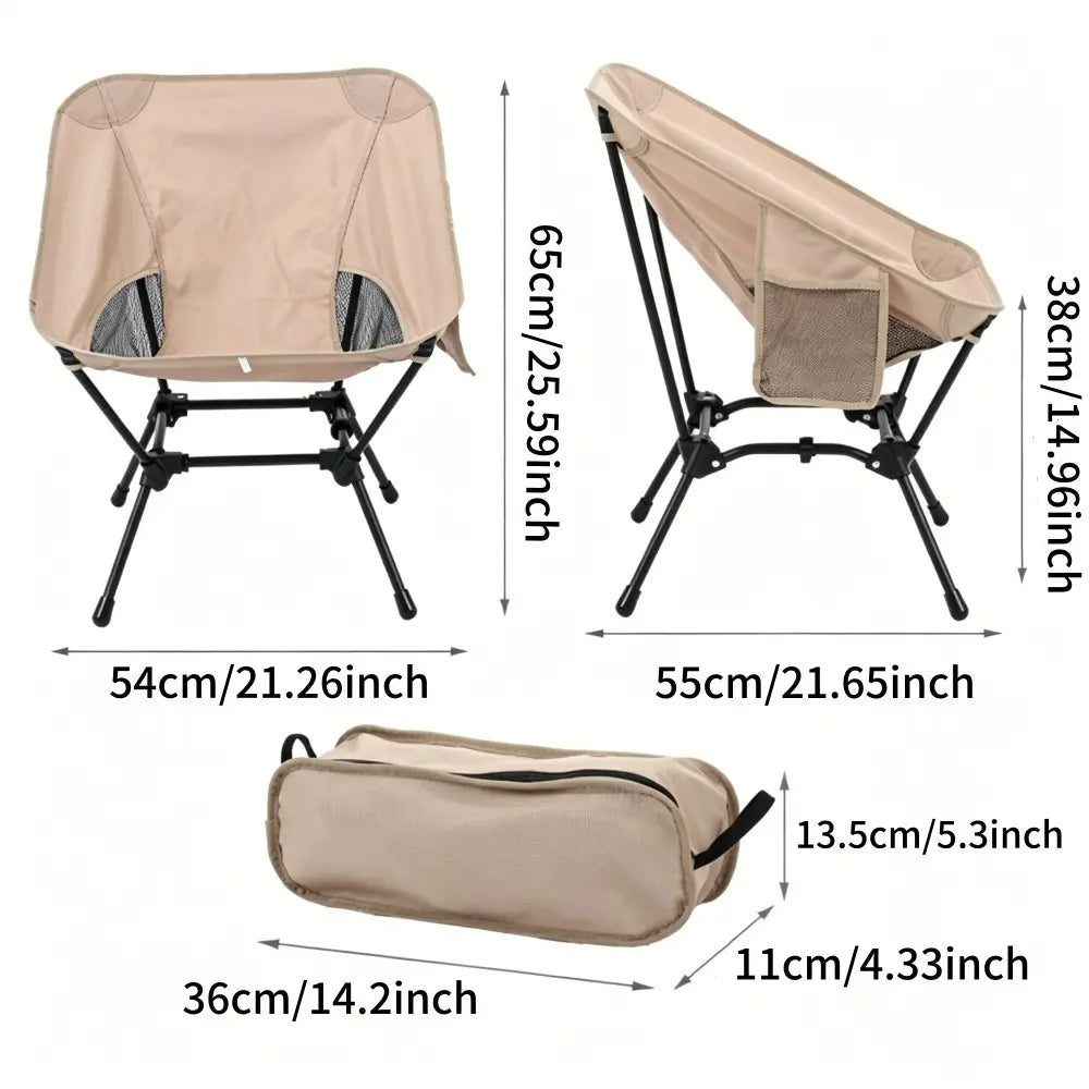 Folding Camping Chair, Lightweight Foldable Chair, Portable Lightweight Moon Chair with Carry Bag, Compact Outdoor Chair for Camping, Hiking & Picnic